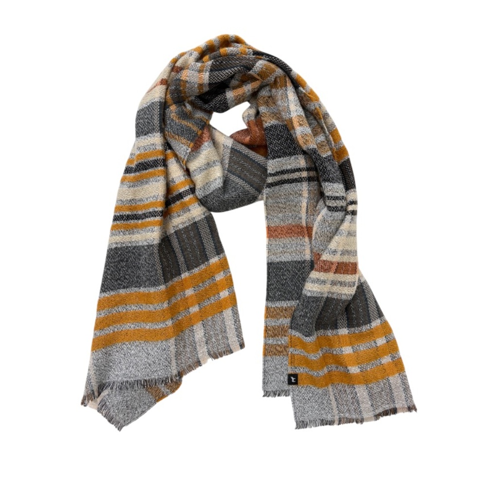 Echo Stripped Pattern Cozy Knit Blanket Scarf